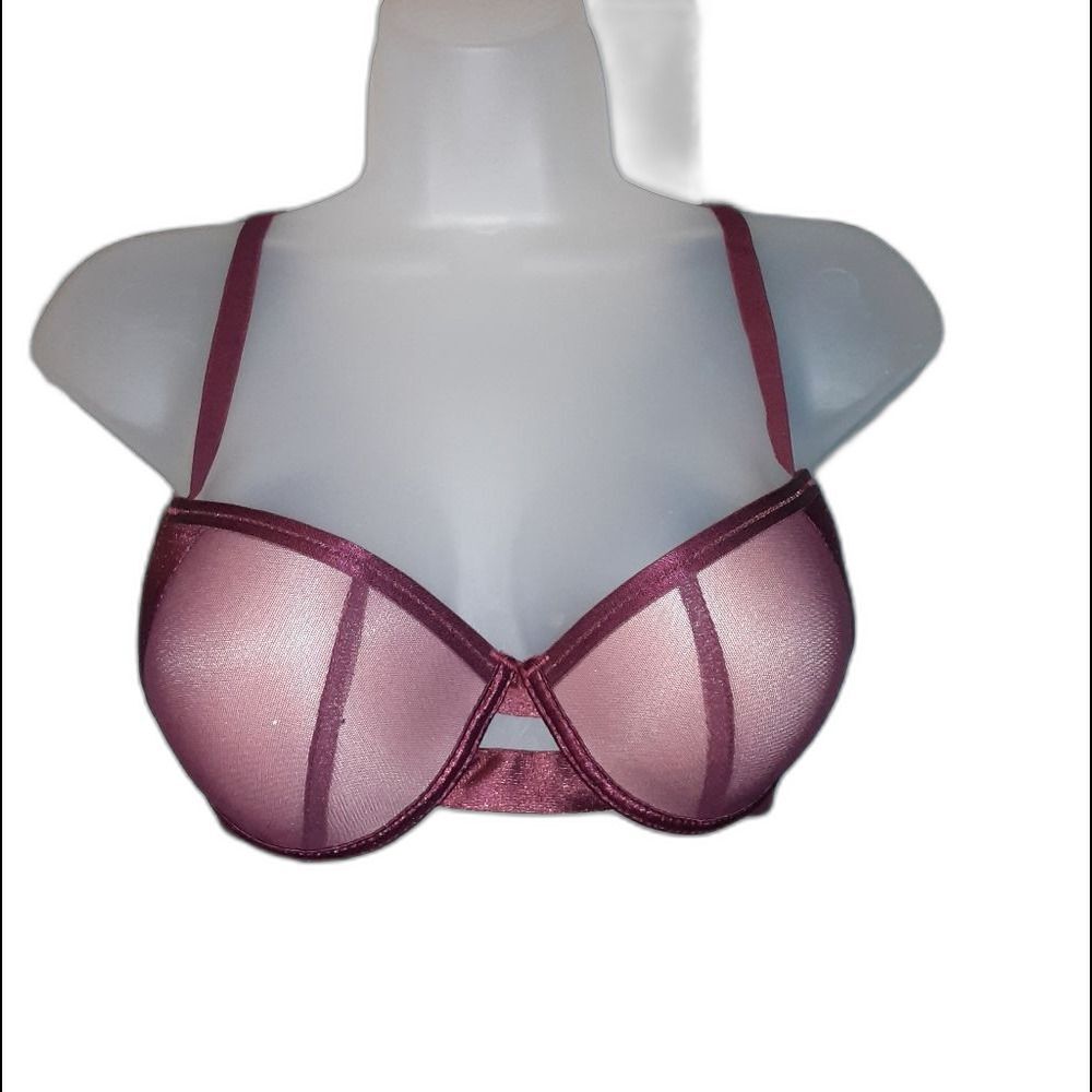 Youmita 36B Zinfandel Mesh Demi Push Up Bra NWT